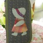 Handmade Applique Sue Clutch Wallet With Zipper..